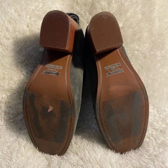Toms Gray Ankle Boots with Brown Heel - Picture 9 of 12
